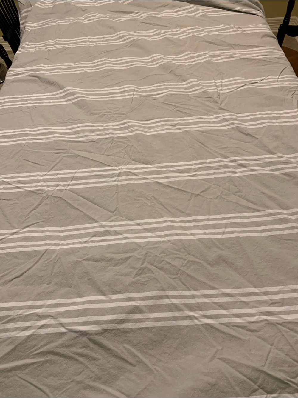 Pottery Barn Teen gray and white striped full/queen duvet cover